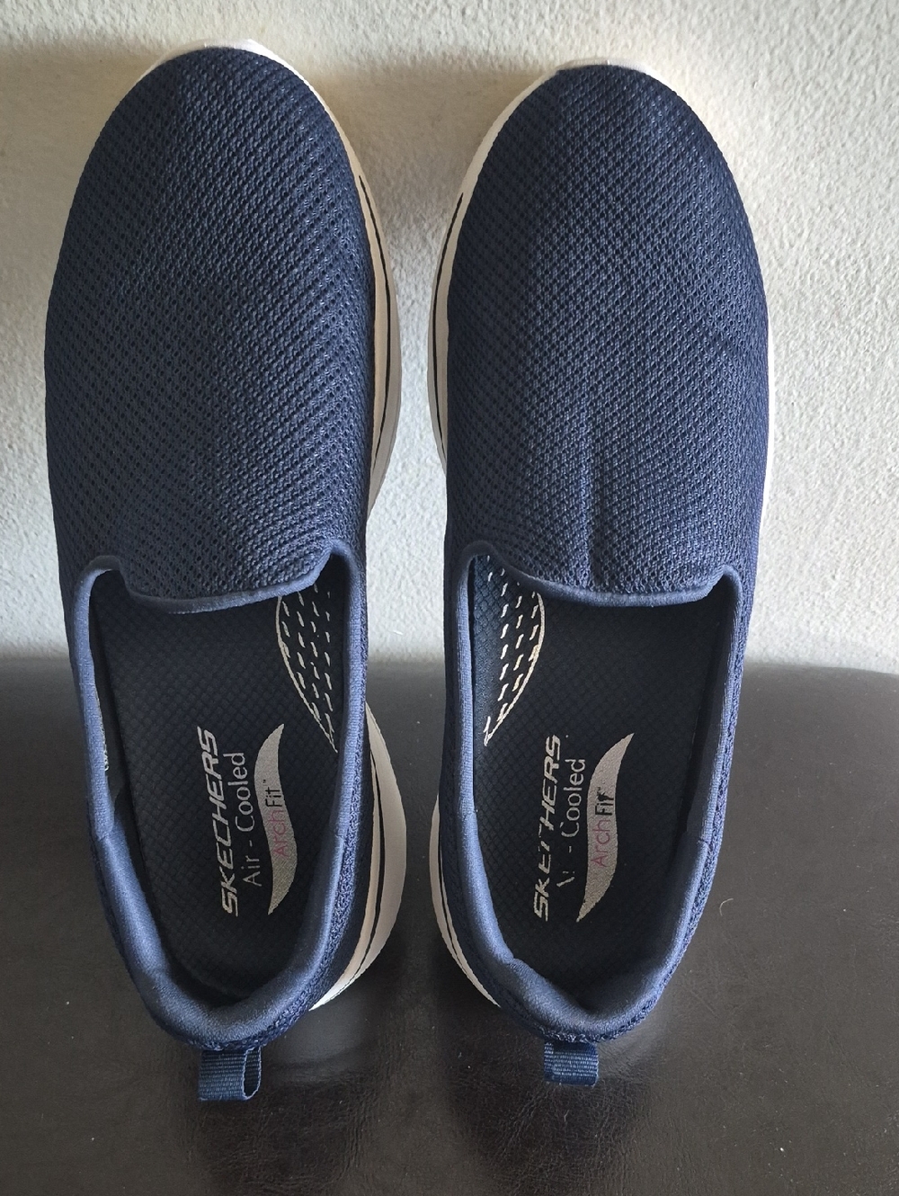 Skechers Slip-On Mesh Sneakers in Navy Blue